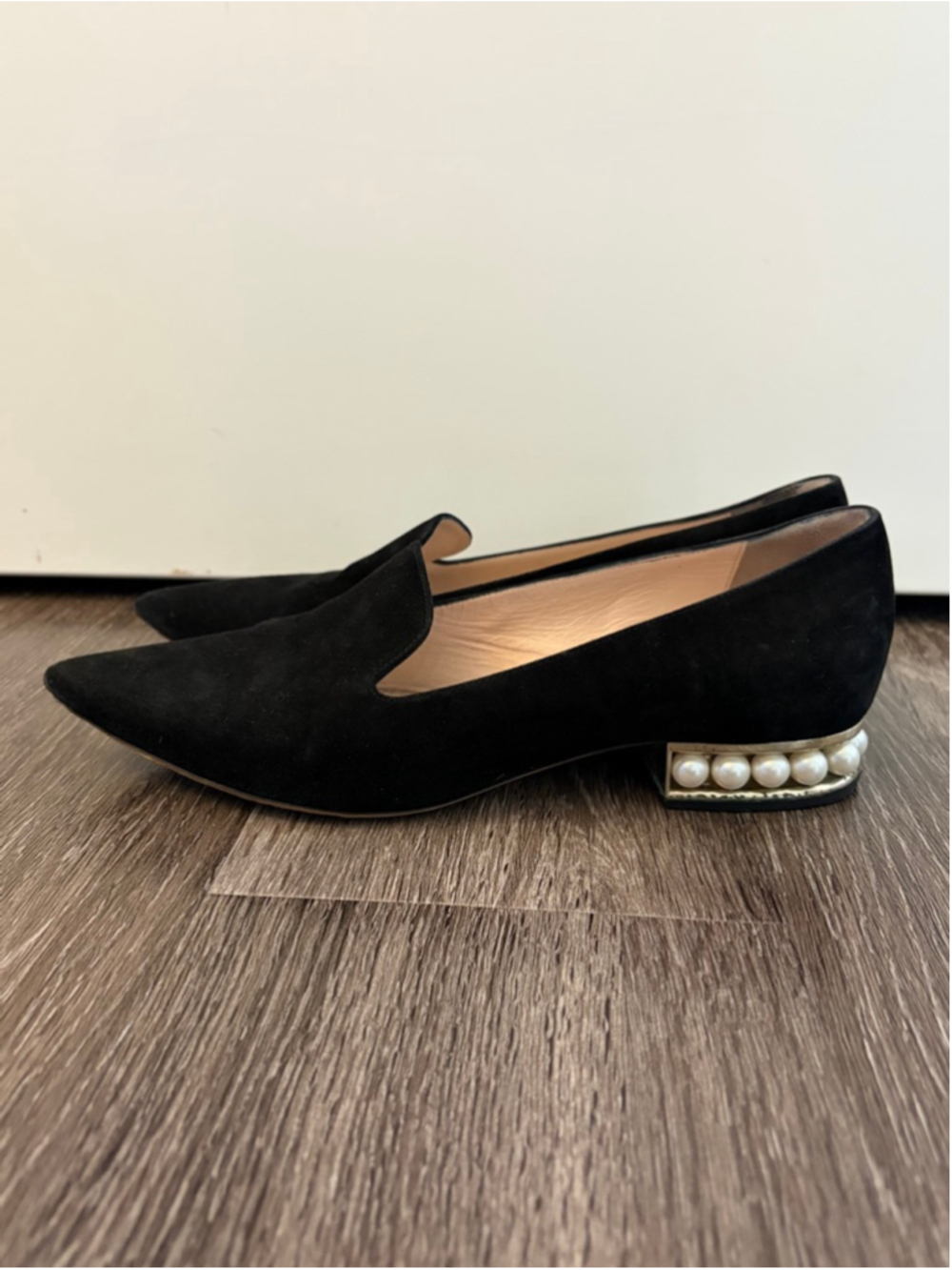 Nickolas Kirkwood Black Suede Pearl Casati Loafers Sz 38 - Picture 6 of 16
